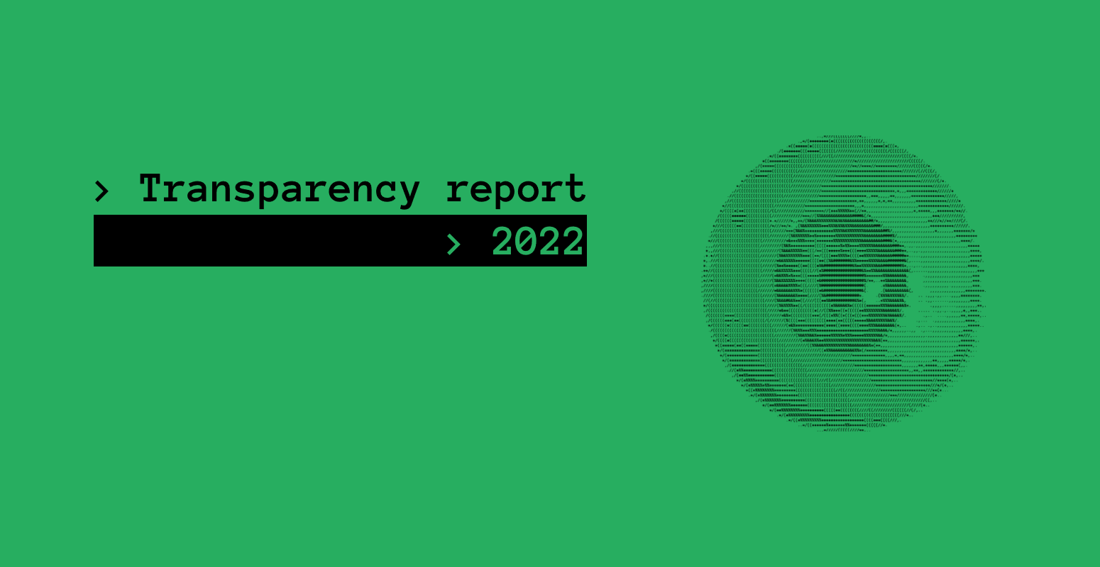 Transparency report for 2022