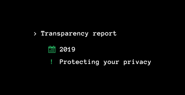 Transparency report for 2019